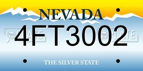 4FT3002 Nevada License Plate