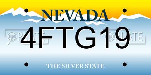 4FTG19 Nevada License Plate