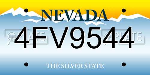 4FV9544 Nevada License Plate