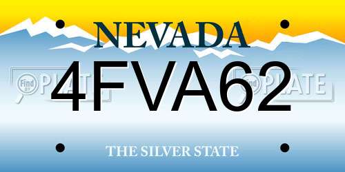 4FVA62 Nevada License Plate