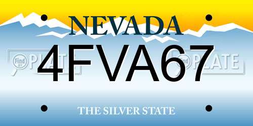 4FVA67 Nevada License Plate