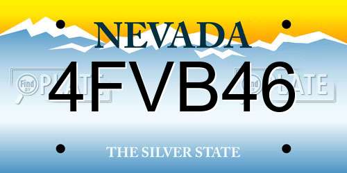 4FVB46 Nevada License Plate