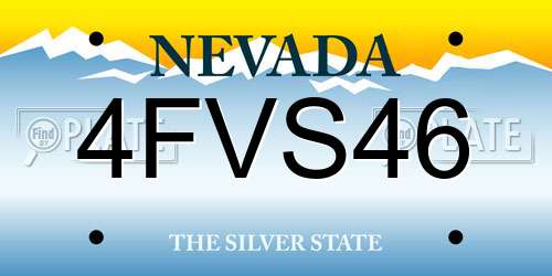 4FVS46 Nevada License Plate