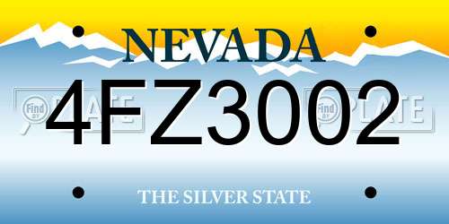 4FZ3002 Nevada License Plate