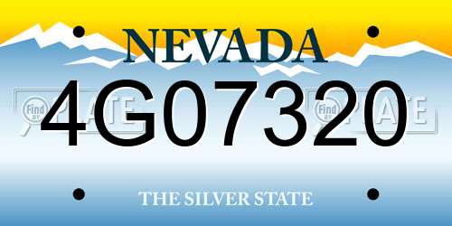 4G07320 Nevada License Plate