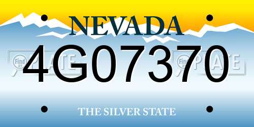 4G07370 Nevada License Plate