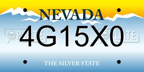 4G15X0 Nevada License Plate