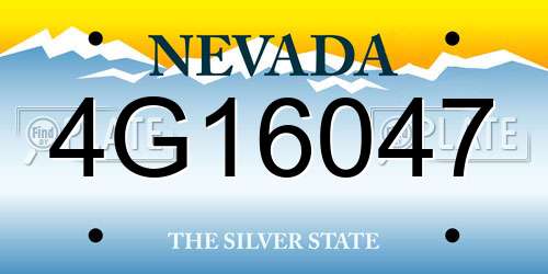 4G16047 Nevada License Plate