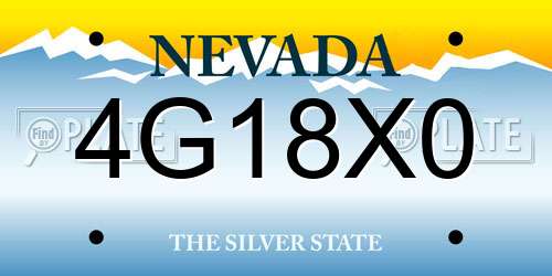 4G18X0 Nevada License Plate