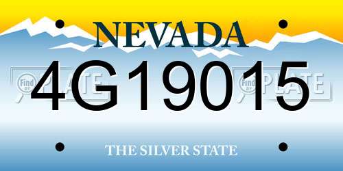4G19015 Nevada License Plate