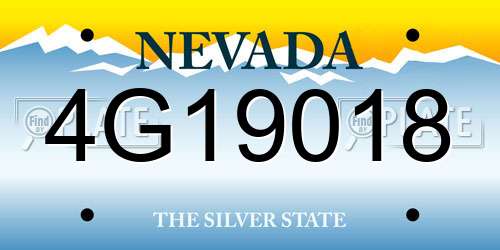 4G19018 Nevada License Plate