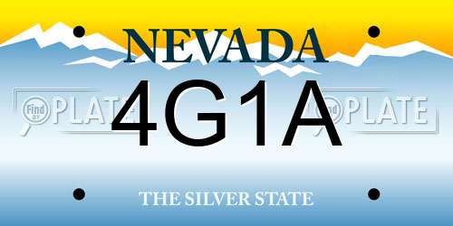 4G1A Nevada License Plate