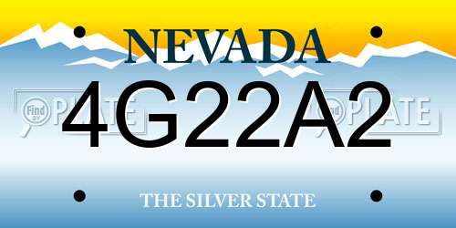 4G22A2 Nevada License Plate