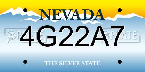 4G22A7 Nevada License Plate