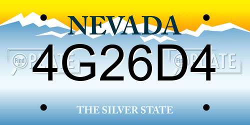4G26D4 Nevada License Plate
