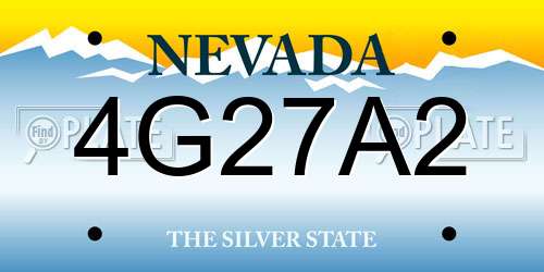 4G27A2 Nevada License Plate