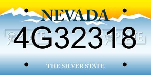 4G32318 Nevada License Plate
