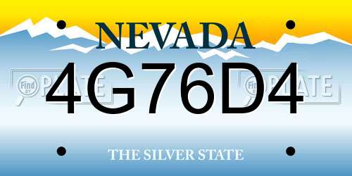 4G76D4 Nevada License Plate