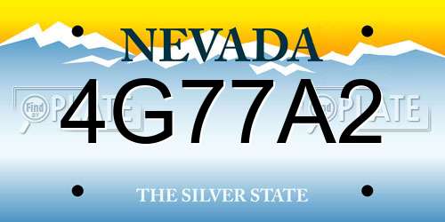 4G77A2 Nevada License Plate