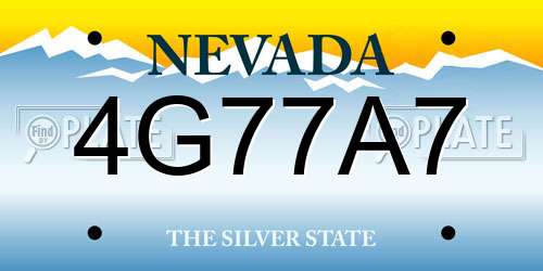 4G77A7 Nevada License Plate