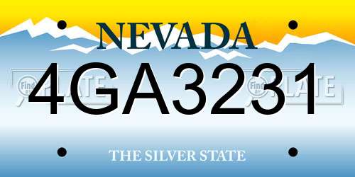 4GA3231 Nevada License Plate