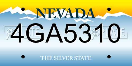4GA5310 Nevada License Plate