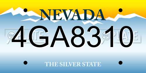 4GA8310 Nevada License Plate