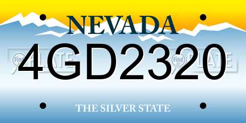 4GD2320 Nevada License Plate