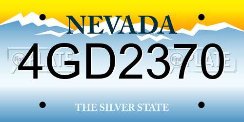 4GD2370 Nevada License Plate