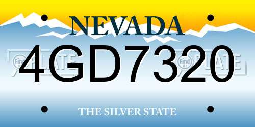 4GD7320 Nevada License Plate