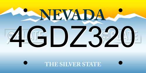 4GDZ320 Nevada License Plate