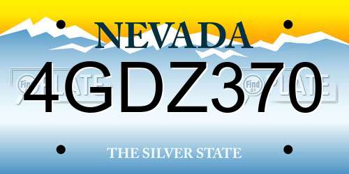 4GDZ370 Nevada License Plate