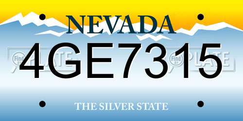 4GE7315 Nevada License Plate