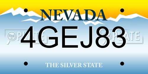 4GEJ83 Nevada License Plate