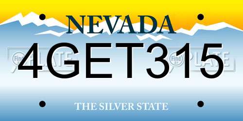 4GET315 Nevada License Plate