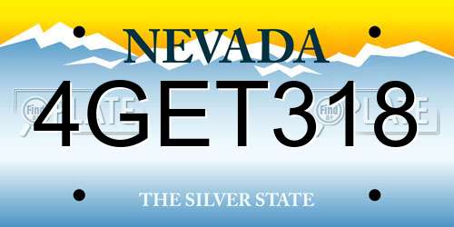 4GET318 Nevada License Plate