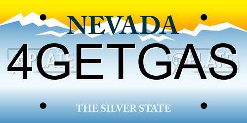 4GETGAS Nevada License Plate