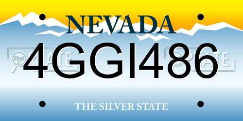 4GGI486 Nevada License Plate