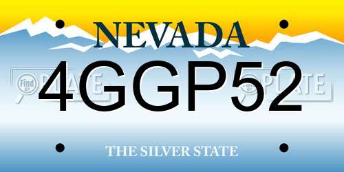 4GGP52 Nevada License Plate