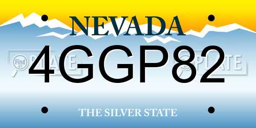 4GGP82 Nevada License Plate