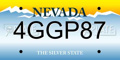 4GGP87 Nevada License Plate