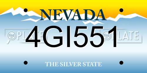 4GI551 Nevada License Plate