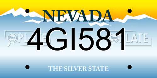 4GI581 Nevada License Plate