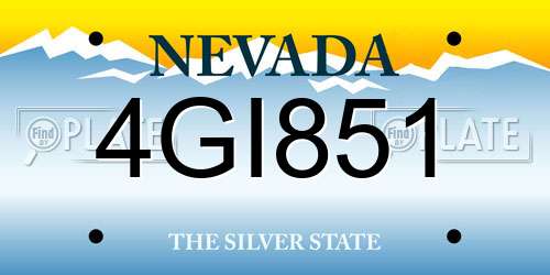 4GI851 Nevada License Plate