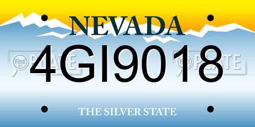 4GI9018 Nevada License Plate