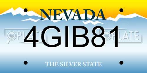 4GIB81 Nevada License Plate