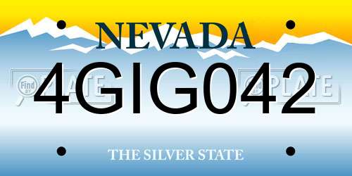 4GIG042 Nevada License Plate