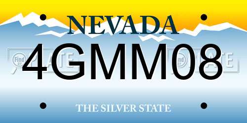 4GMM08 Nevada License Plate