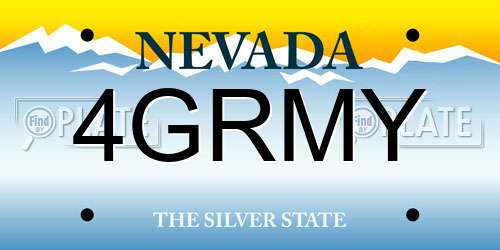 4GRMY Nevada License Plate