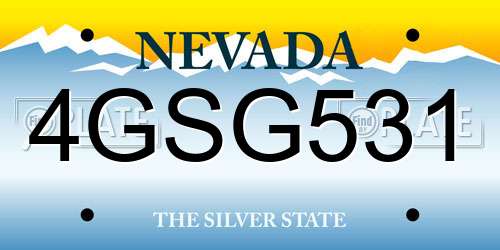 4GSG531 Nevada License Plate